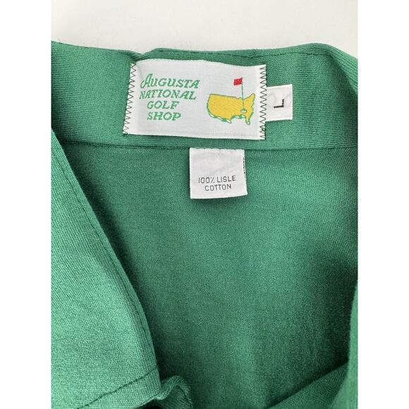 Augusta National Golf Shop Large Green Masters Logo Short Sleeve Polo Shirt - Picture 3 of 5